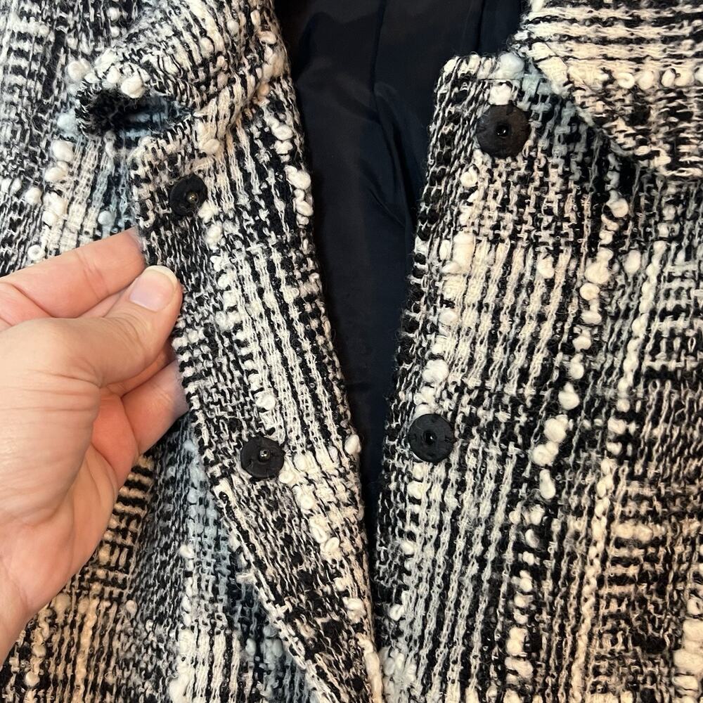 Lafayette 148 Womens Tweed Blazer Jacket Size 2 Snap Button Up Lined Office - Picture 5 of 11
